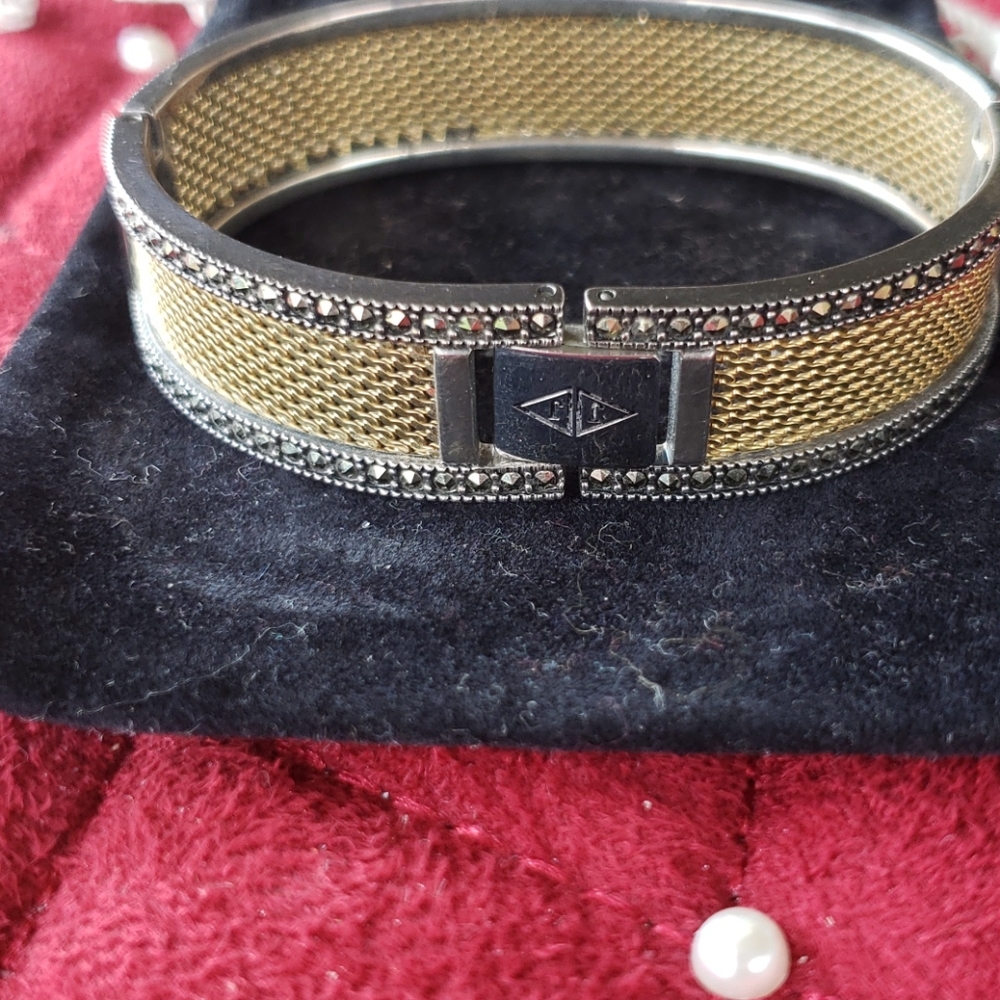 Judith Jack Hinged Bracelet Sterling Silver